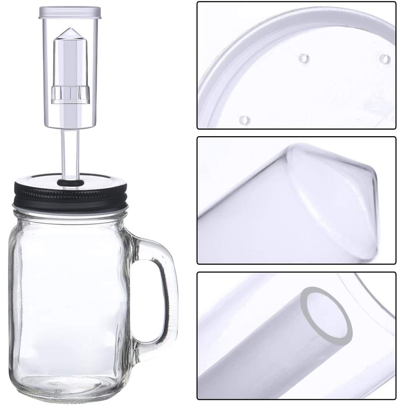 Fermentation Lids Kit,Airlock for Fermentation Air Locks with Black Grommets Airlock Bubble for Beer and Wine,Jar 7