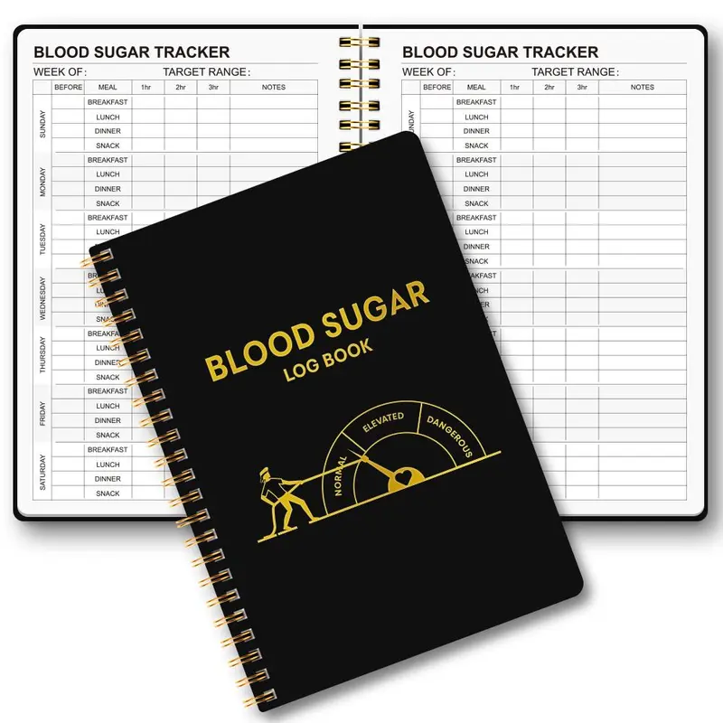 Blood Sugar Log Book, 1 Count Weekly Blood Sugar Diary, Daily Diabetic Glucose Tracker Journal Book, Suitable for People with Diabetes 0