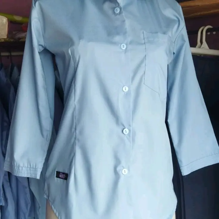 Seragam/ Kemeja Pabrik Garment Biru Muda Katun 6
