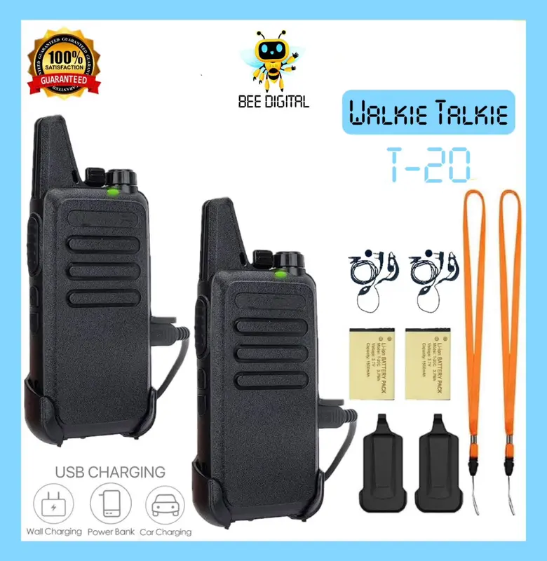 BEEDIGITAL COD HT T20 Walkie Talkie Handy UHF 2Pcs Unit Walky Talky Waterproof Portable With Charger 0