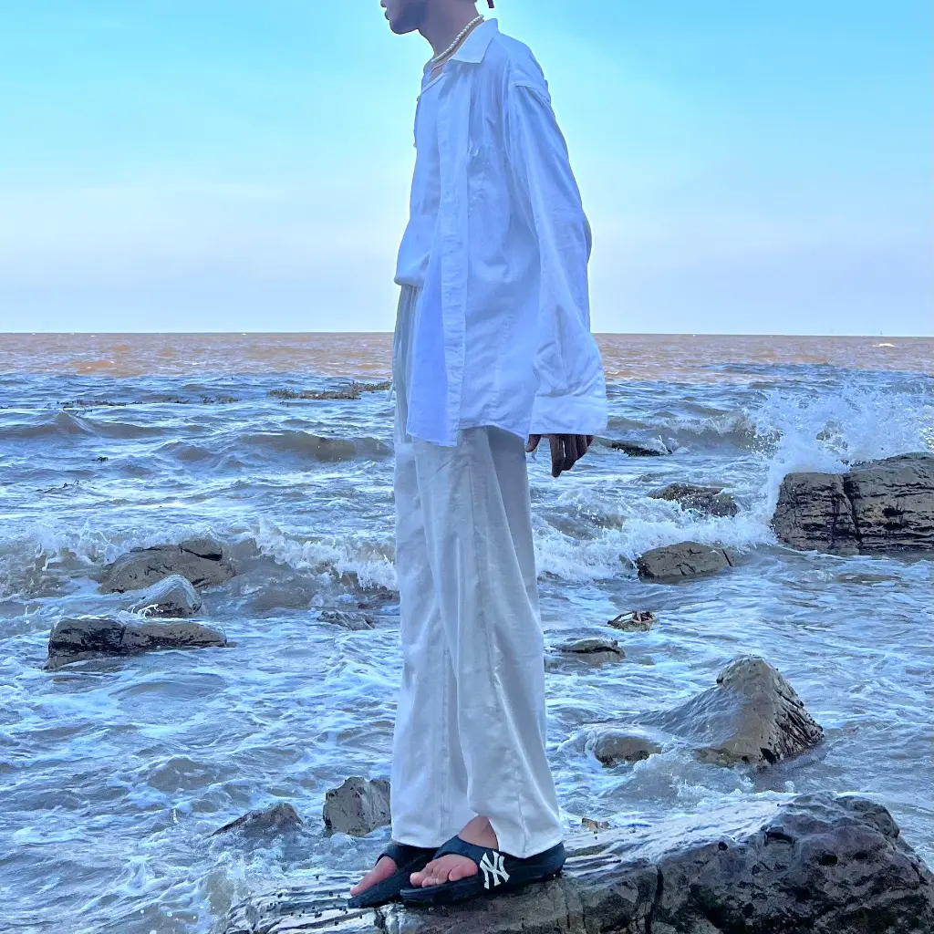 Quần linen đũi nam ống rộng Dáng Suông du lịch biển Unisex Thể Thao Nam Nữ Vải đũi Cotton dày Hotrend Phong Cách Hàn Quốc Sport Tổ Ong Sport Tổ Ong [Q01]