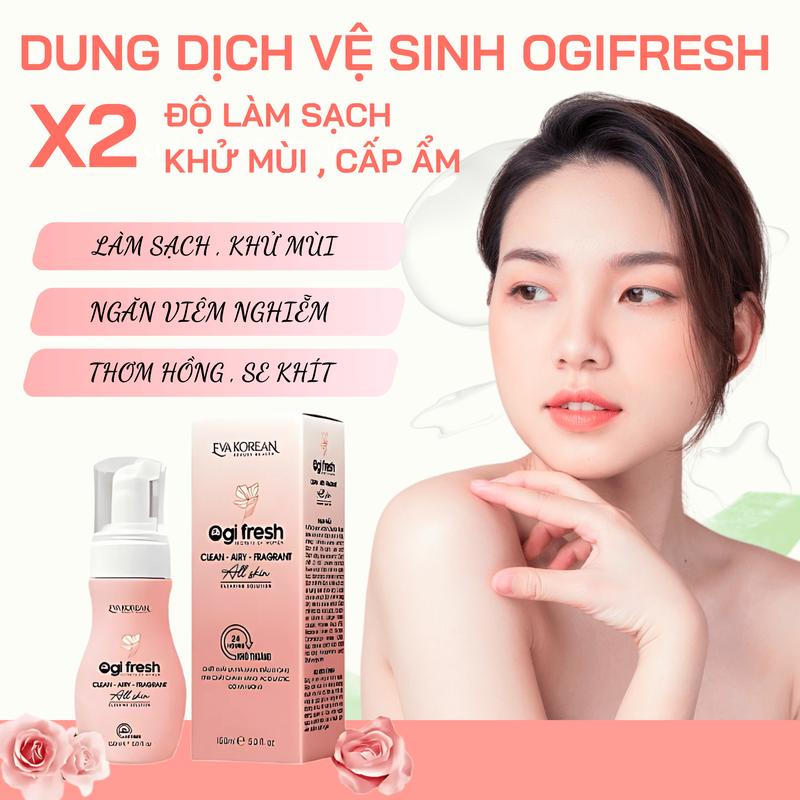 Dung Dịch Vệ Sinh Phụ Nữ OGIFRESH . Hỗ Trợ Làm Sạch , Khử Mùi , Trị Viêm Nấm Candida , Dưỡng Mềm Mại Vùng Kín 2