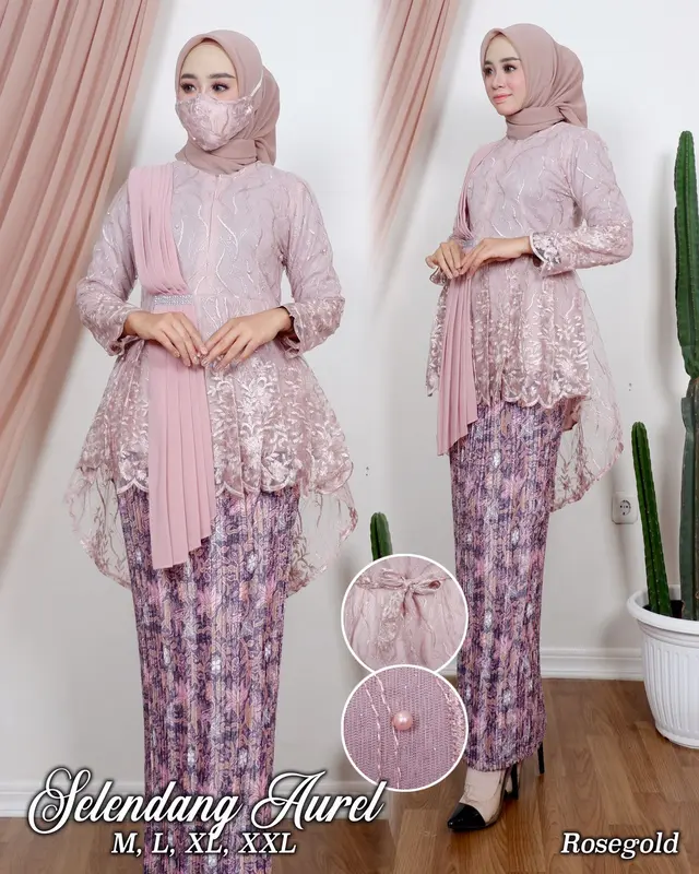 Kebaya Tile Slayer Aurora Salendang Dan Rok Plisket Batik Premium Seragaman Wisuda 2022 Kebaya Remaja Kekinian Kebaya Mod korean ern Xiuyan Jade Brown style dress lamar 2