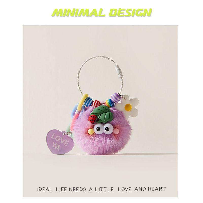 Product Introduction of Original Cute Blush Ladybug Car Briquette Schoolbag Handbag Pendant Plush Doll Pendant Key Ring Doll 7