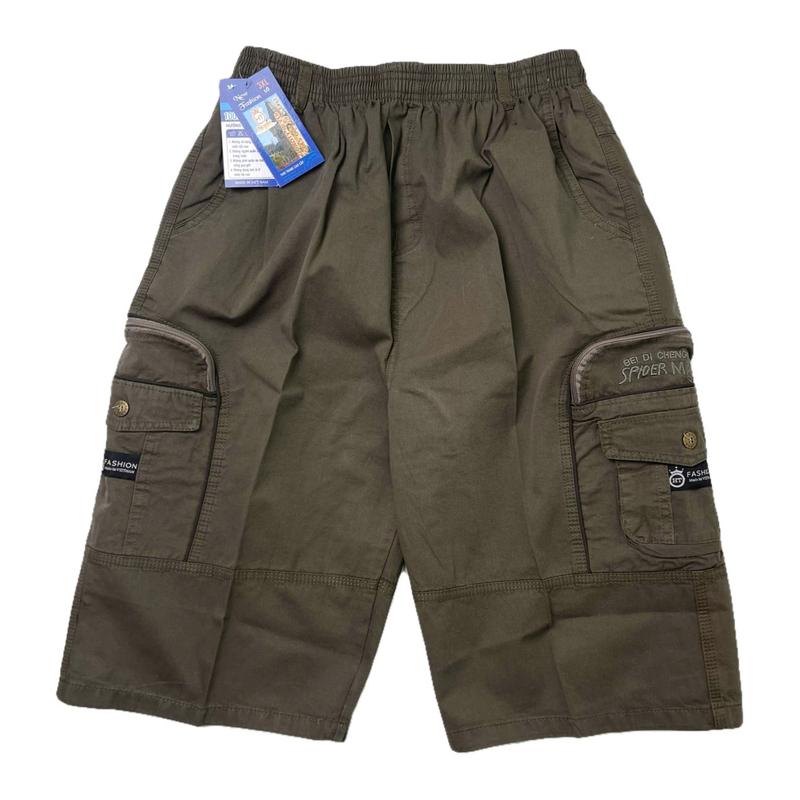 (TEM ĐÔI) Quần Lỡ Kaki Trung Niên HT12, Chất Vải Kaki Lụa Cao Cấp, Không Xù Lông Không Ra Màu. Quần túi hộp Nam Cotton Kem Menswear Có Túi quần short Thun