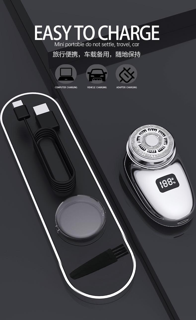 Product Introduction of Shaver Electric Portable Mini Travel Integrated Rechargeable Fully Washable Small Beard Scraper Shaver Comfort 10