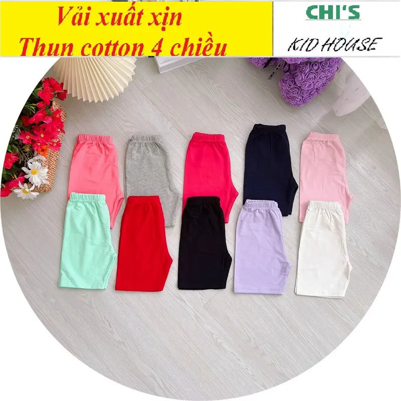 [VẢI XUẤT XỊN 9-55kg] QUẦN LEGGING ĐÙI QUẦN ĐÙI TRƠN THUN COTTON 4 CHIỀU CHO BÉ TRAI GÁI 0