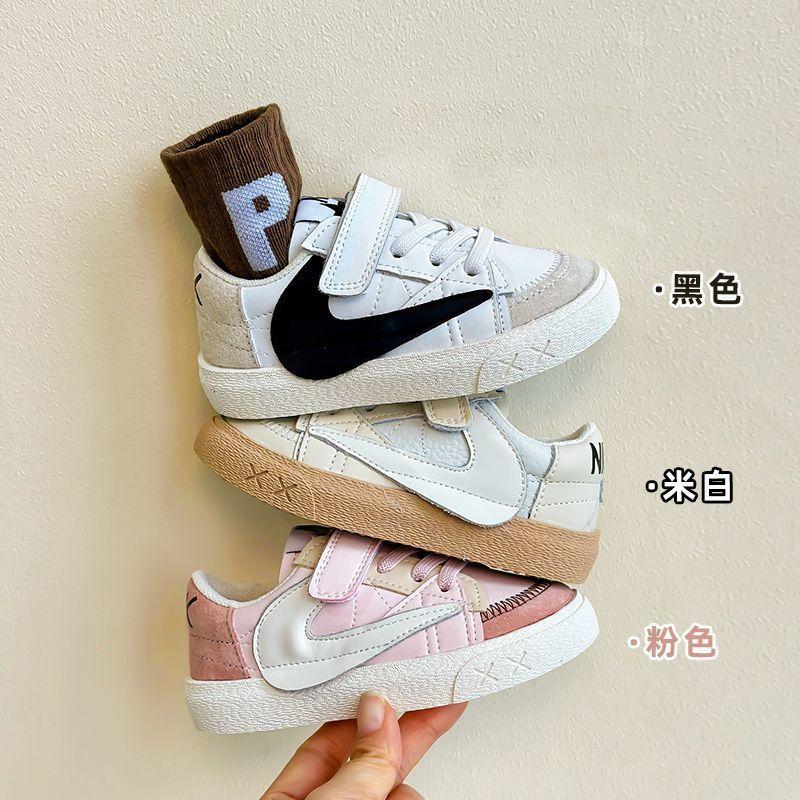 Product Introduction of 2024 Spring and Autumn New Children's Sneakers Breathable Boys and Girls White Shoes Medium and Big Children Casual Soft Bottom Baby Cortez 1
