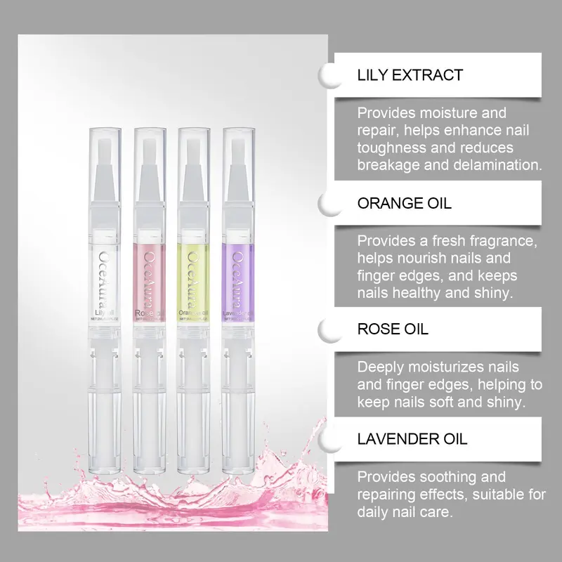 Nail Care Oil Pen, Moisturizing Nail Care Oil for Nail Strengthening, Nourishing Nail Care Product for Women & Girls 2