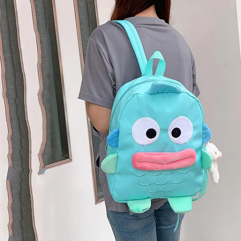 Ba lô Hangyodon,Ba lô đi học canvat hoạt hình, Túi xách búp bê thời trang Túi đeo vai hoạt hình Ba lô 0