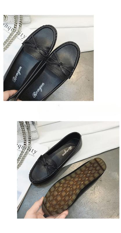 Product Introduction of Doudou shoes, women's new flat sole single shoes, cow tendon soft sole, lazy people step on mom's white nurse shoes 13