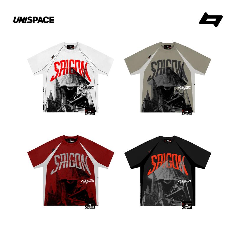  Áo thun form rộng local brand By Unispace unisex nam nữ Saigon Beat 