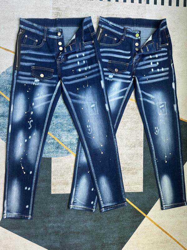 (ẢNH+VIDEO THẬT) QUẦN JEANS NAM XANH DÀI BOY PHỐ , MÃ 4 CÚC PHỐI TÚI DÂY KÉO 1 BÊN CÁ TÍNH , QUẦN BÒ VẨY SƠN CÀO MÈO , CHẤT JEANS DÀY DẶN ĐẸP CHUẨN SHOP Menswear Pants Có Túi