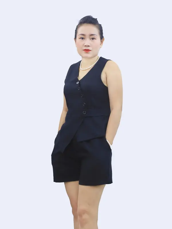 Set Bộ Nữ Gile Quần Ngắn Sang Chảnh,Thiết Kế Nút Gài,Thời Trang Mặc Nhà 6