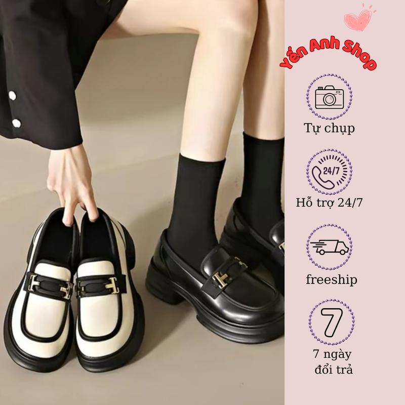 A68 Giày đốc nữ QC da mềm đẹp form to 1.5 đế 4cm giay doc nu