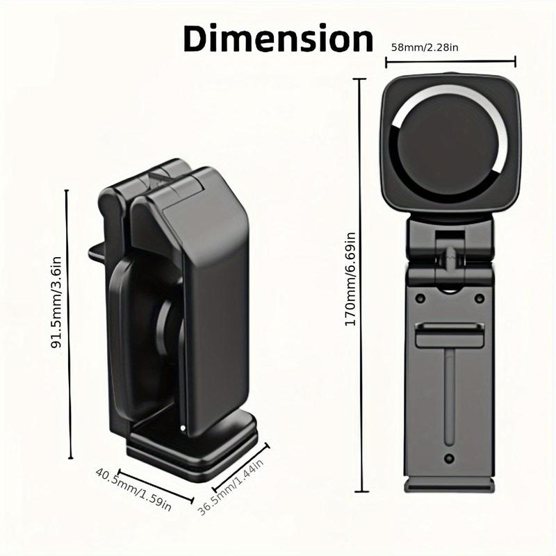 Product Introduction of Portable Travel Phone Holder, Magnetic Desktop Stand, Flexible Rotation Cellphone Mount, Train Seat Clamp Folding Rack 1