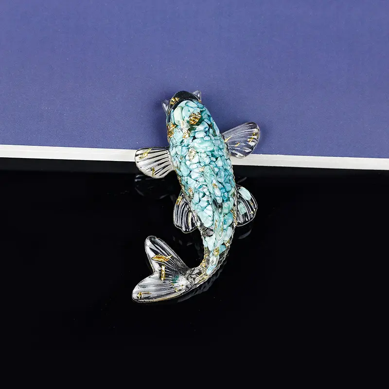 Resin Glue Koi Fish Ornaments, Decorative Office Desktop Jewelry Gifts Car Ornaments