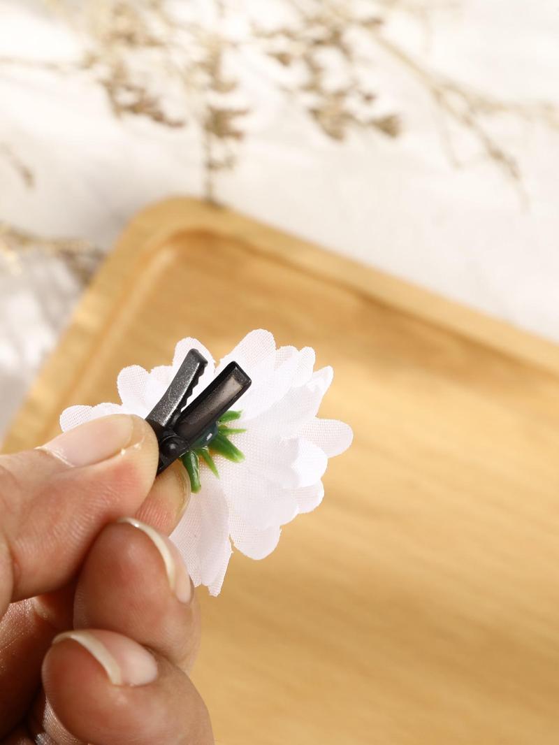 Product Introduction of 6pcs Boho Floral Decorative Hair Clips, Cute Sunflower Design Hair Accessories for Girls, Minimalist Headwear Suitable for Hair, Fashion Hair Accessories for Party, Daily Clothing Decor 8