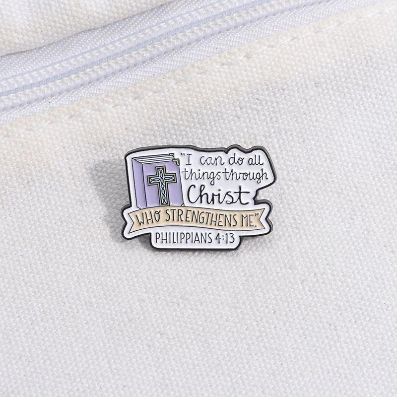 New Light Color English Letter Enamel Badge Fun Book Cross Shape Alloy Accessory Brooch 9