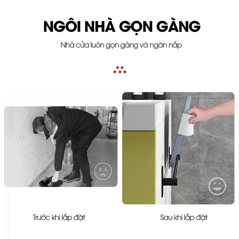 Giá để dép giá treo giày dép lên tường tiết kiệm không gian phòng tắm SQ-5266 Nhôm Anod không rỉ 3