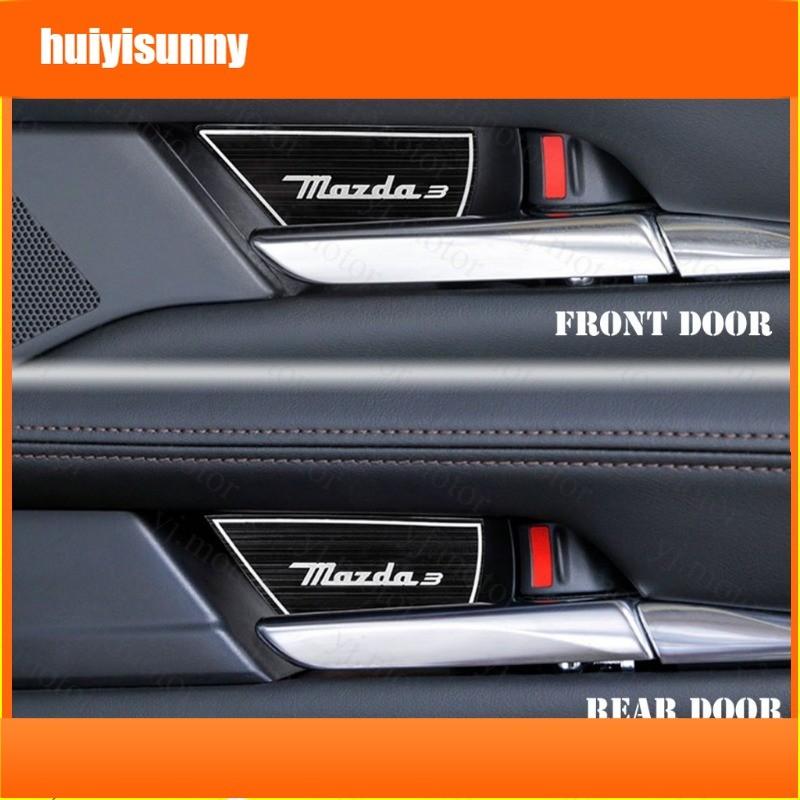 HYS For 2019 to 2024 Mazda 3 Inner Door Bowl Cover Mazda 3 Axela Inner Door Handle Bowl Trim Sticker Stainless Steel Protector 4