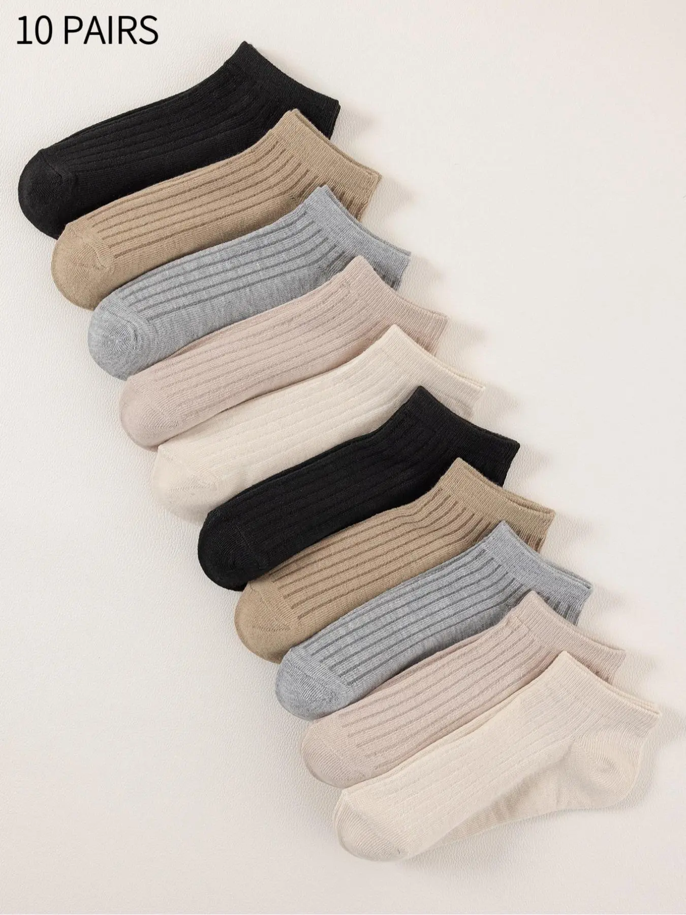 Women's Solid Color Low Cut Socks, Casual Comfy Breathable Socks for Daily Wear, Multipack Knit Socks for All Seasons