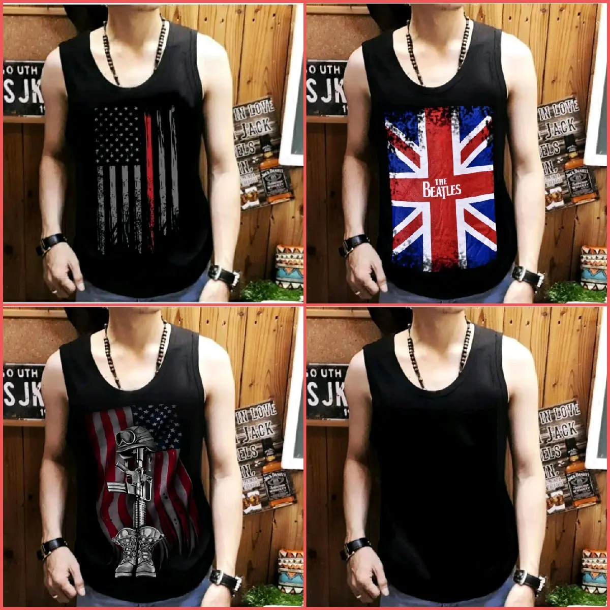 Super Mantul Gracellina Shop /kaos dalam terbaru singlet Pria 4 pilihan 05 /brkualitas harga murah/bisa cod/ Hitam kaos motif Distro