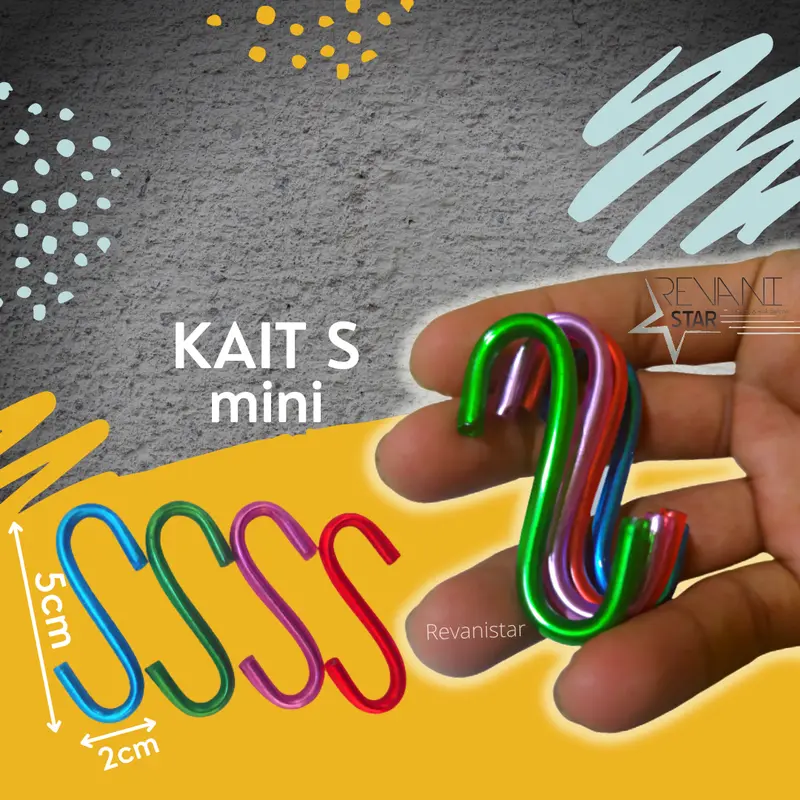 Lusinan 12pcs Hook S mini warna kait S kecil gantungan aksesoris cantolan ram kaitan gantungan kunci hook kait s kecil 6