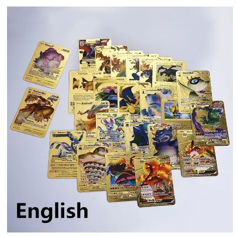 54pcs Kartu Pokemon Logam Emas Vmax GX Energy Card Collection Battle Card QDD kotak  games  Toys 1