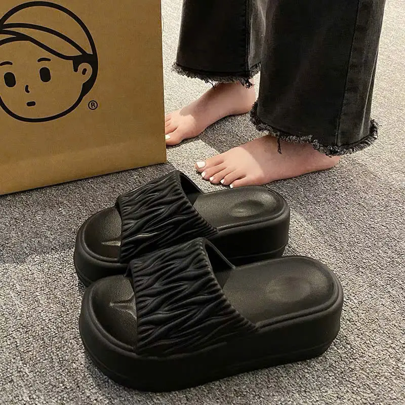 Dép Bánh Mì Đế cao 6,5 Cm Êm Chân, Dép Quai Ngang Thời Trang Mùa Hè 2024 Mới Nhất dép  đế DéP Shoes