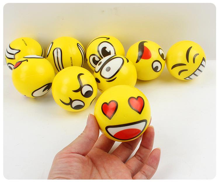 Product Introduction of Smile Face Foam Ball Squeeze Stress Ball Outdoor Sports Relief Toy Hand Wrist Exercise PU Toy Balls For Children 3