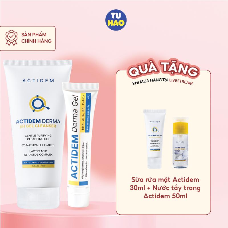 [ LIVE DEAL MUA COMBO DERMA GEL 18G + EXTRA GEL 18G TẶNG QUÀ: BÔNG TẨY TRANG TỪ HẢO 40 MIẾNG + MASK ACTIDEM + SỔ TAY + GIẤY NOTE]️️️ GEL CHẤM MỤN ACTIDEM DERMA GEL / DERMA EXTRA GEL 40/18 GRAM KOX