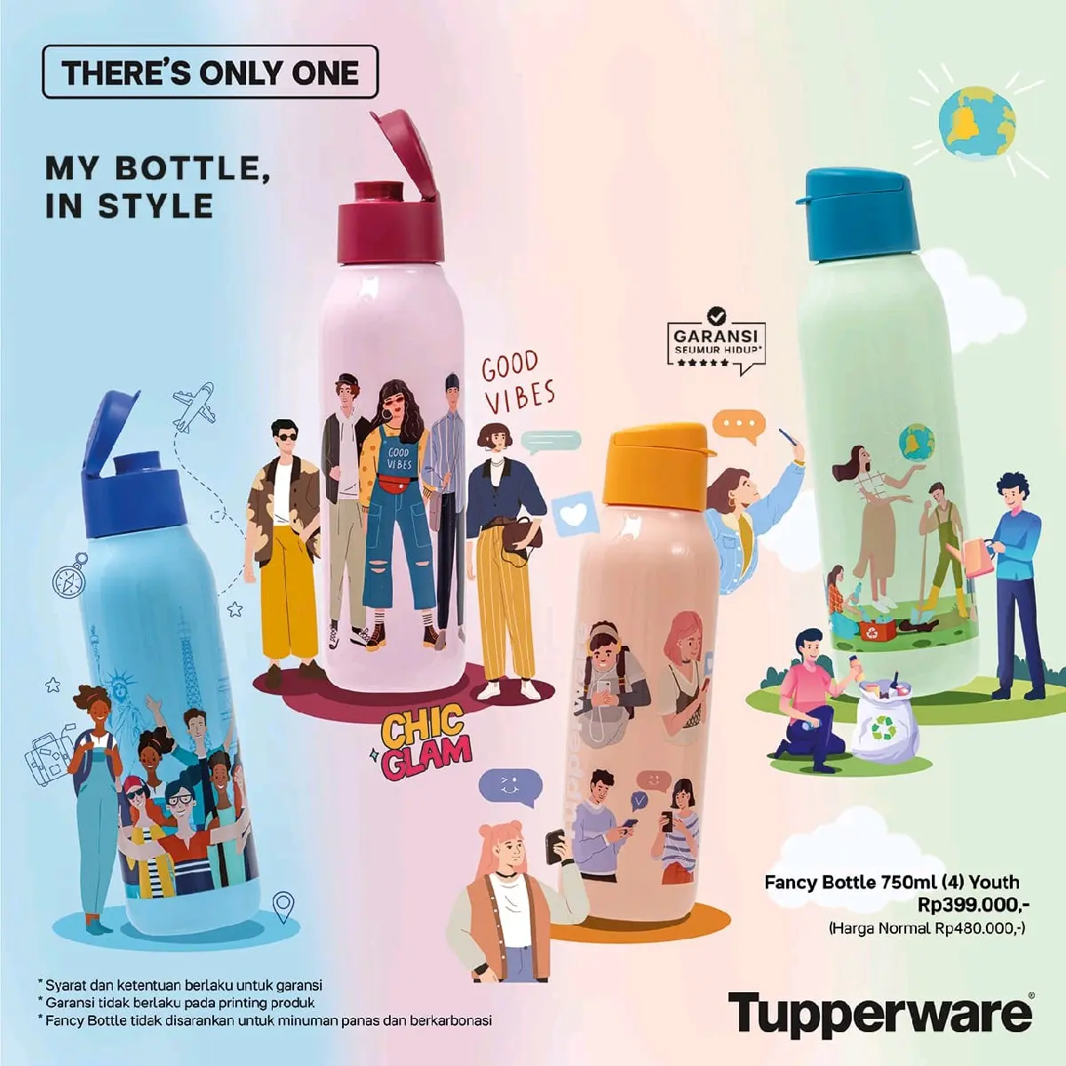 TUPPERWARE Fancy bottle 750 ml ( 1 pc )
