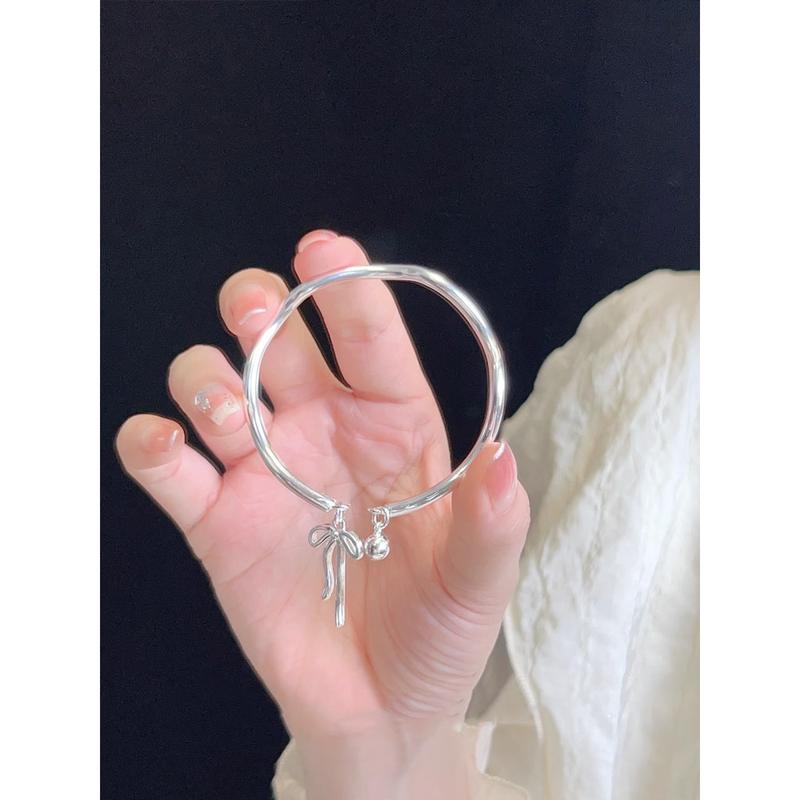 Gelang Silver Wanita Pita Lonceng Bangle Aksesoris Wanita Gelang Tangan 5