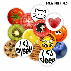 BERSY PIN 44 MM & 32 mm pin bros aesthetic deco y2k kidcore cute thence weirdcore journal waterproof PB1