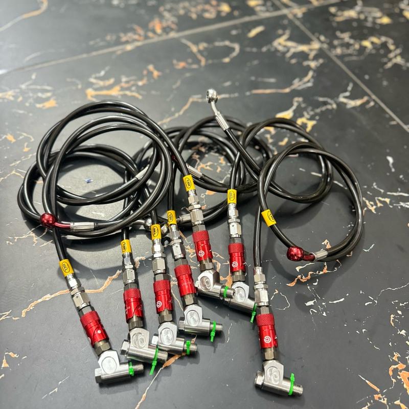 Dây dầu thắng dĩa loại có ngắt dầu, thương hiệu HEL dùng để sử dụng cho nhiều dòng xe có thắng đĩa trước đi Heo Djn hãng.