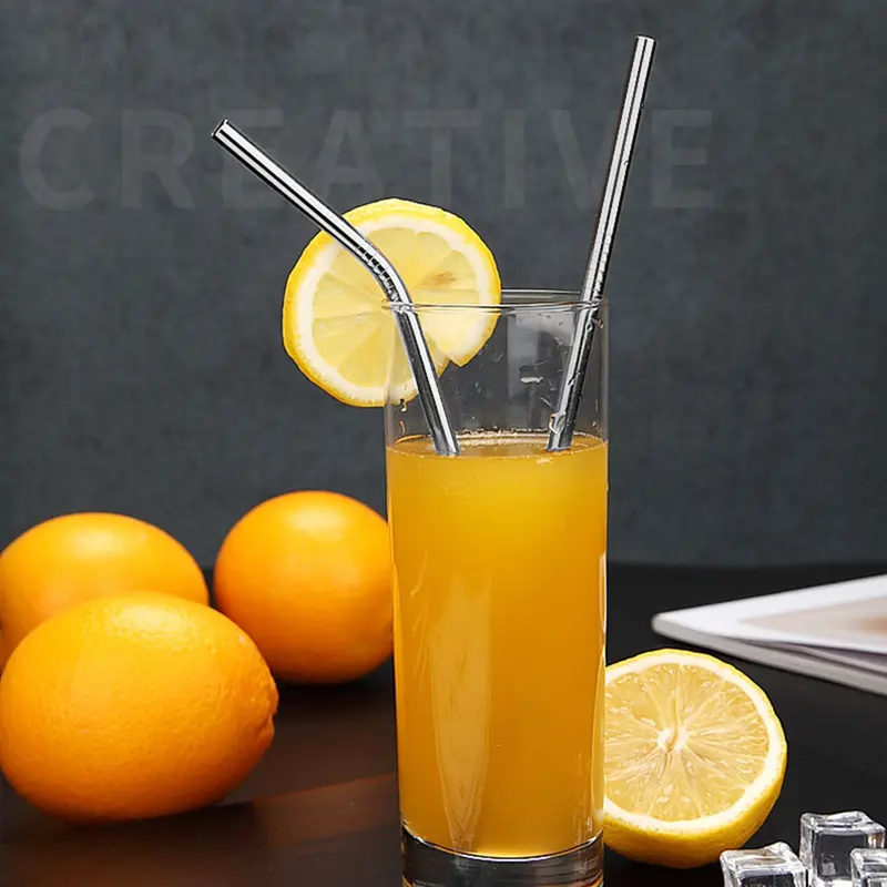 Dụng Cụ Uống Nước Bằng Thép Không Gỉ Có Thể Tái Sử Dụng, Bộ 5 Cái, Bao Gồm Ống Hút Và Bàn Chải Làm Sạch, Thích Hợp Cho Cà Phê, Tee 5