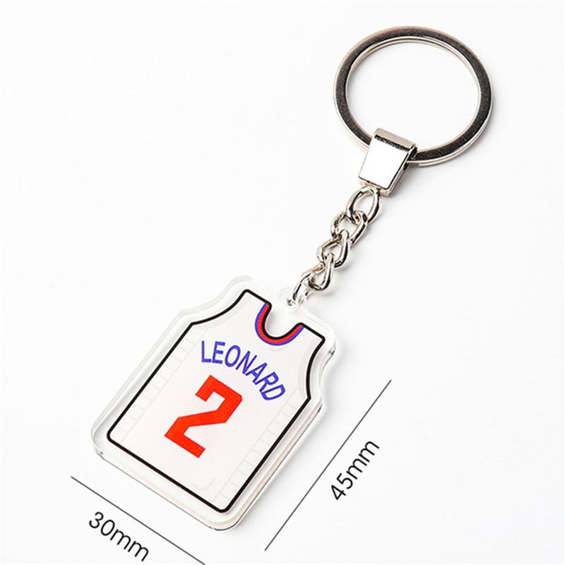 Printed On Both Sides Jersey Shape Keychain Charms Sports Key Rings Basketball Fan Trinket Souvenir Accessories Gifts 2