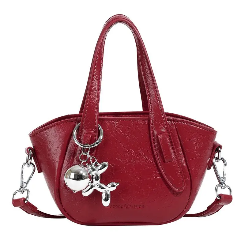 Túi Xách Nữ Đeo Chéo Quai Xách Có Ngăn Khóa Kéo Đính Kèm Móc Gấu - Túi Xách Nghĩa Anh - A4 Bag  Da 3