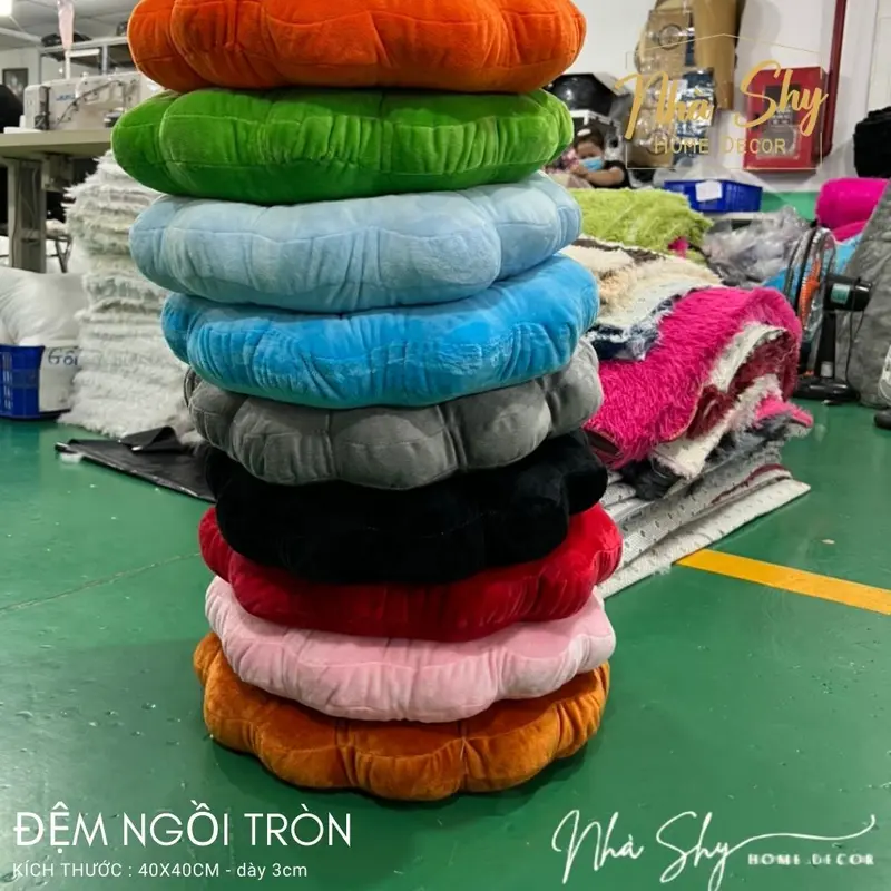 Đệm ngồi bệt mặt cười, nệm lót ghế 40x40cm chất nỉ nhung 2