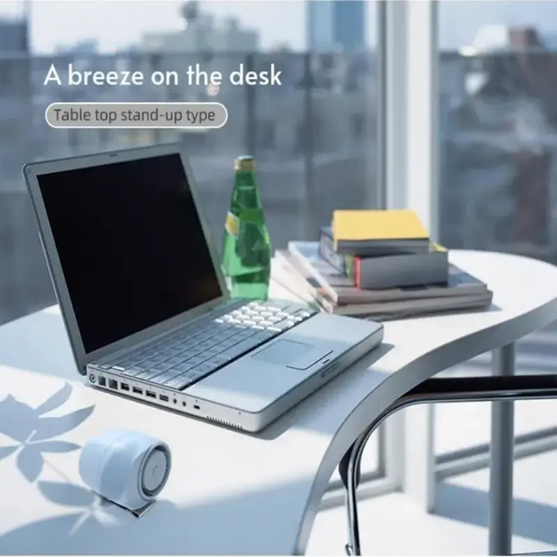Portable Mini Clip-on Fan, USB Rechargeable Fan with 3 Speed Settings, Ergonomic & Easy-to-carry Personal Cooling Device for Multi-position Cooling 3