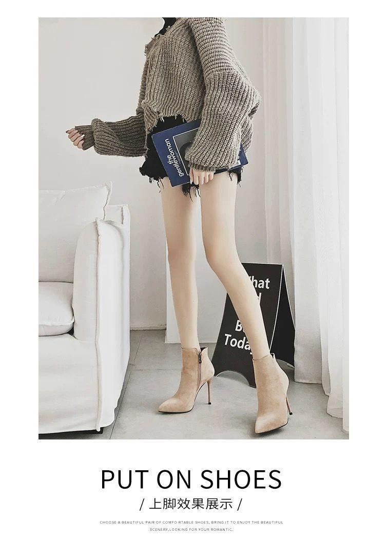 Product Introduction of Bốt Mỏng Nữ, Phong Cách Hàn Quốc, Linh Hoạt, Mũi Giày Mỏng, Giày Cao gót Đơn Lấy Cảm Hứng Từ Người Nổi Tiếng Trên Internet, Hàng Mới Về 18