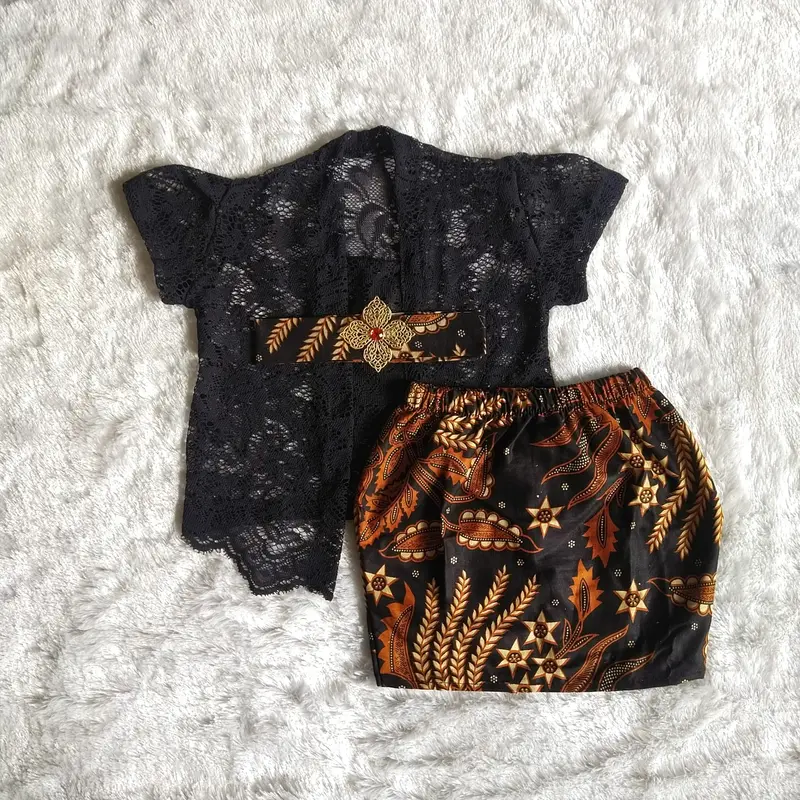 setelan kebaya anak perempuan rok span pendek Fashion 3