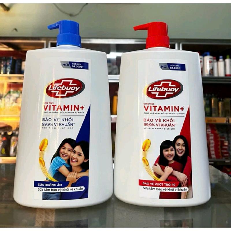 Sữa tắm lifebuoy đỏ, xanh dương 1,1kg (chai đại)