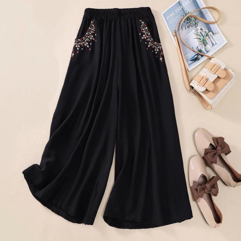 Chiếc Quần Kiểu Nữ Chất Đũi Tơ Mềm Mát 5 Màu Lịch Thiệp T1 Women Nhung Pants Kem