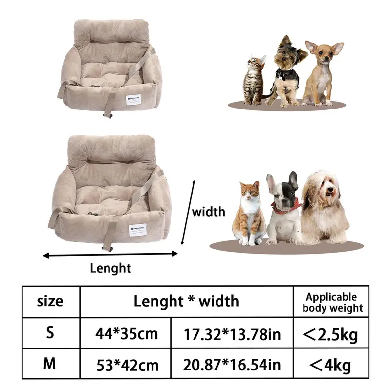 Gift for Pets, Cartoon Design Pet Car Seat, Portable Pet Travel Bed & Pillow for Small Medium Dog & Cat, Pet Supplies,  Boy Cat Accessories 1