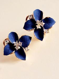 1 Par de Aretes de Poste Elegantes con Diseño de Flor, Decorados con Strass, Joyería de Moda para Fiesta, Decoración Diaria de Ropa, Joyería Exquisita y Comodín para Regalo de Cumpleaños