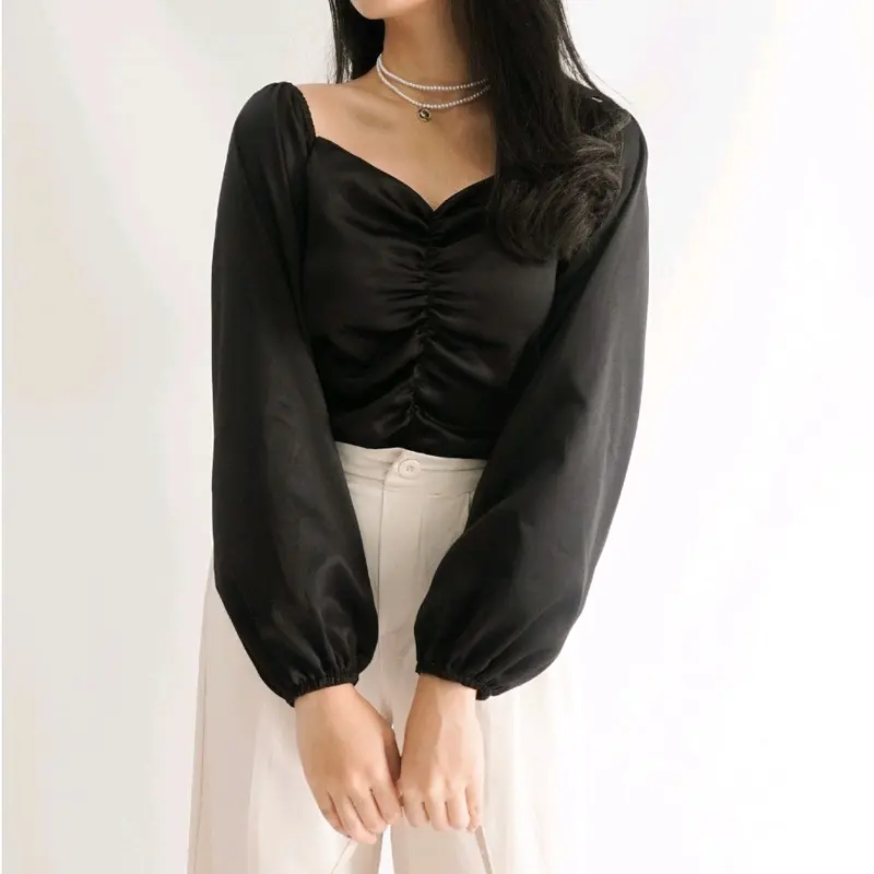 Big Size Blouse ALEX Baju Atasan Wanita Korea Style Blouse Sabrina Size Jumbo Polos Lembut Nyaman 0