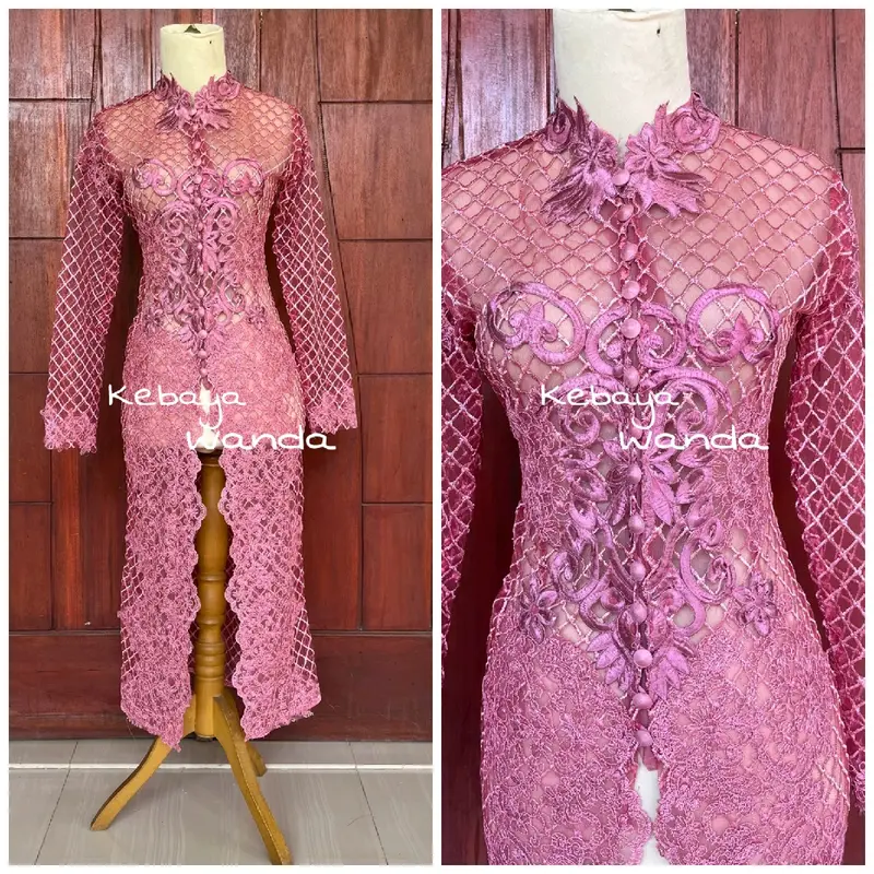 Ready Kebaya Akad Kotak Tanpa Payet / Kebaya Ibu Besan / Gaun Pengantin 6