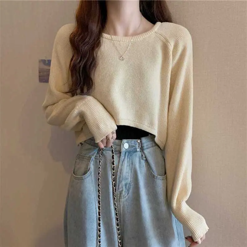 HHF~Crop Top Lengan Panjang Karet Wanita 2